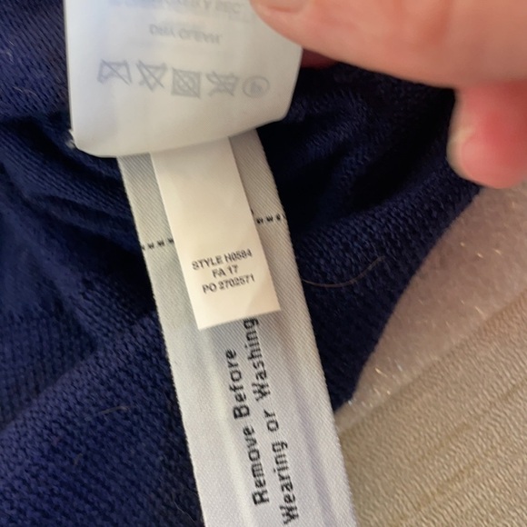 J crew blue merino wool tie cold shoulder sweater large - Picture 10 of 11